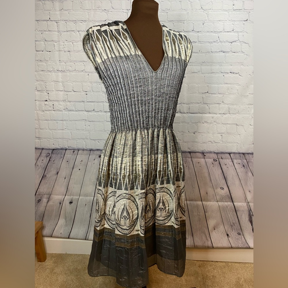 Max Studio beautiful boho dress! Gold accents women’s large